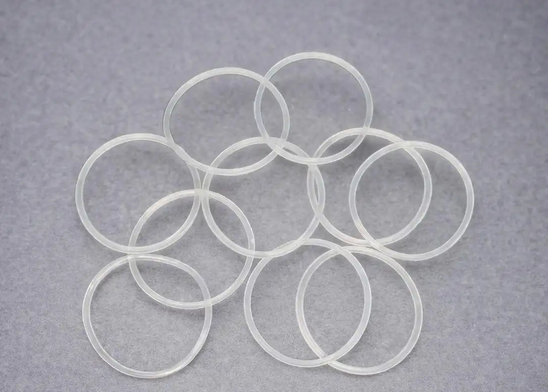 Clear polyurethane round conveyor drive bands (O-ring belts) for low-noise power transmission in packaging and conveyor systems