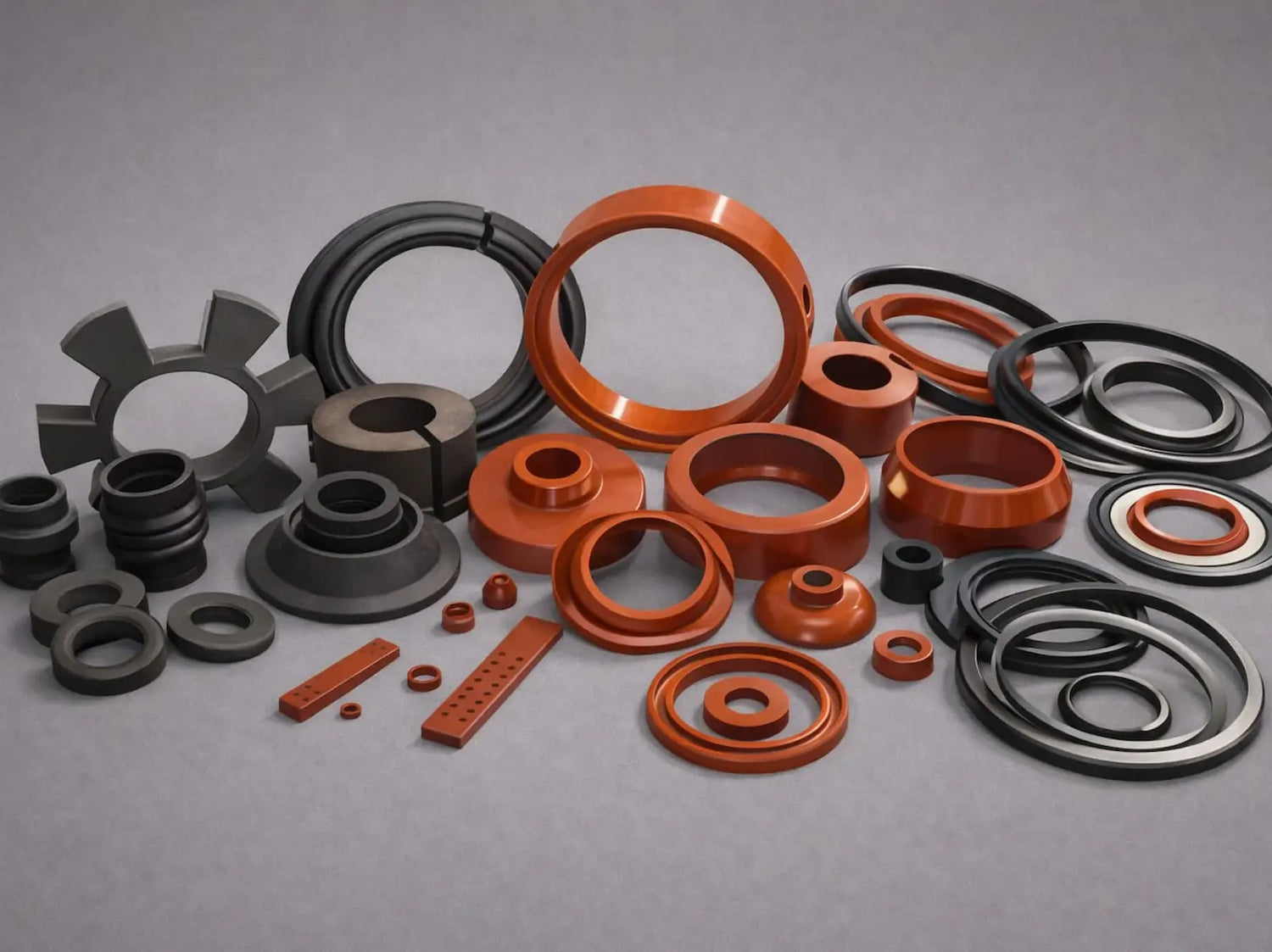 Kaybin rubber sealing solutions: assorted O-rings, oil seals, U-cup/rod & piston seal profiles, wiper seals, sanitary gaskets and D/SQ rings for industrial and OEM equipment across Africa.