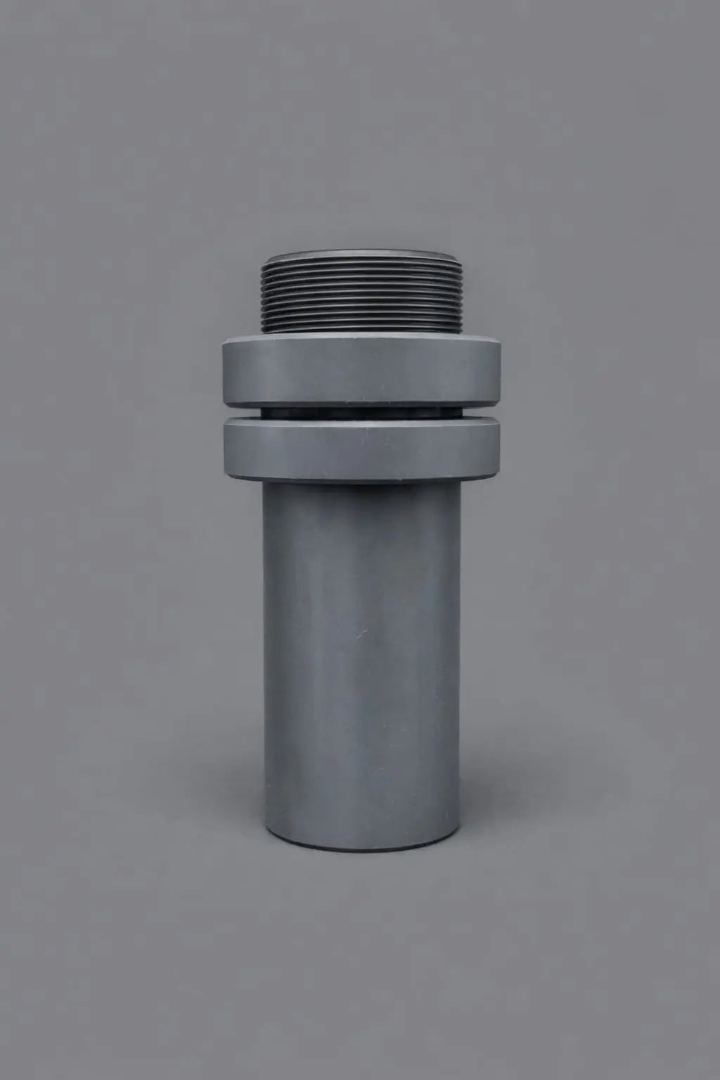 Custom industrial plastic dispensing nozzle with threaded connection, machined from engineering polymer for filling, dosing and controlled flow applications.
