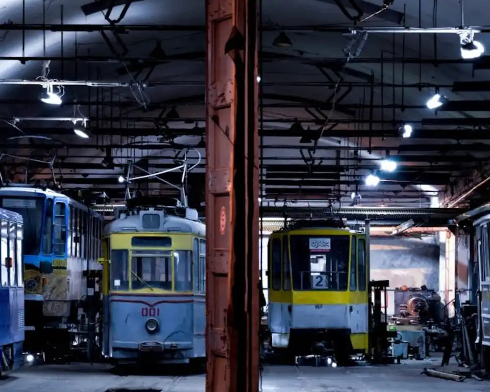 Rail transport maintenance facility representing automotive and transportation sealing applications