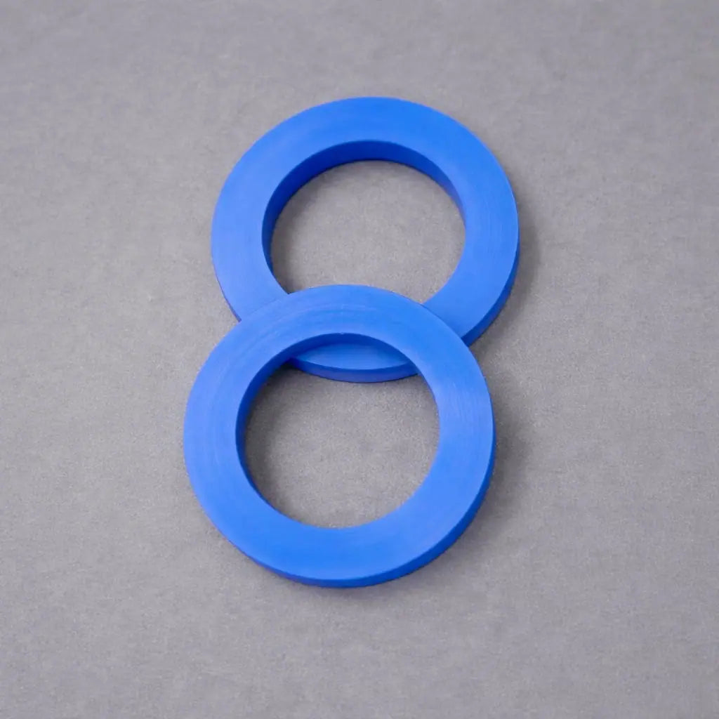 Blue polyurethane ring buffers (washer-style) for industrial impact and vibration control – Kaybin