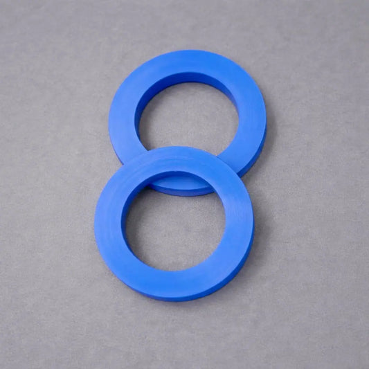 Blue polyurethane ring buffers (washer-style) for industrial impact and vibration control – Kaybin