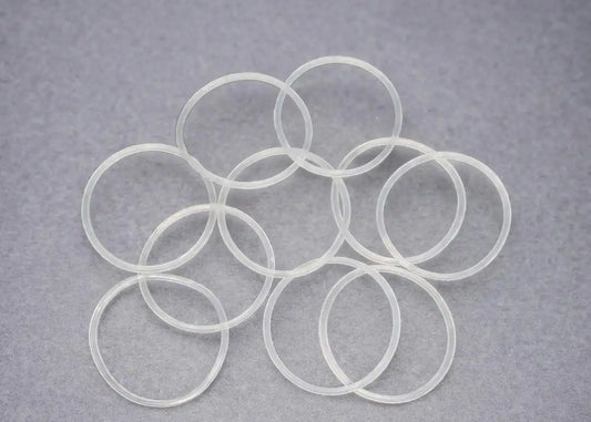 Clear polyurethane round conveyor drive bands (O-ring belts) for low-noise power transmission in packaging and conveyor systems